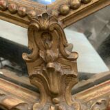 Miroir a pare closes en bois et stuc doré Napoléon III XIX siècle