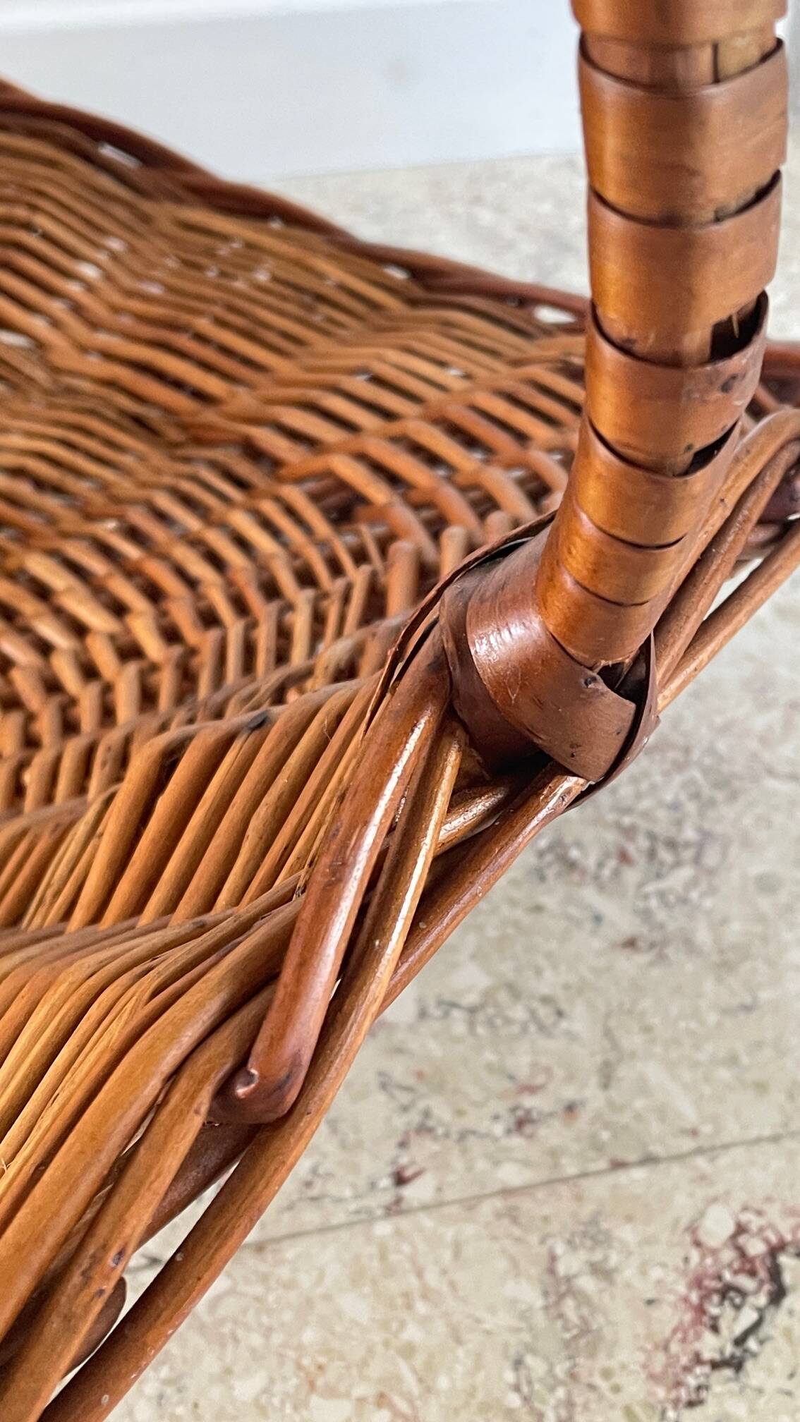 Vintage Rattan Log Basket