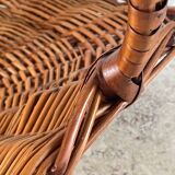 Vintage Rattan Log Basket