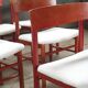 Set of six red stained Farstrup dining chairs 'model 250', Denmark, 1960s