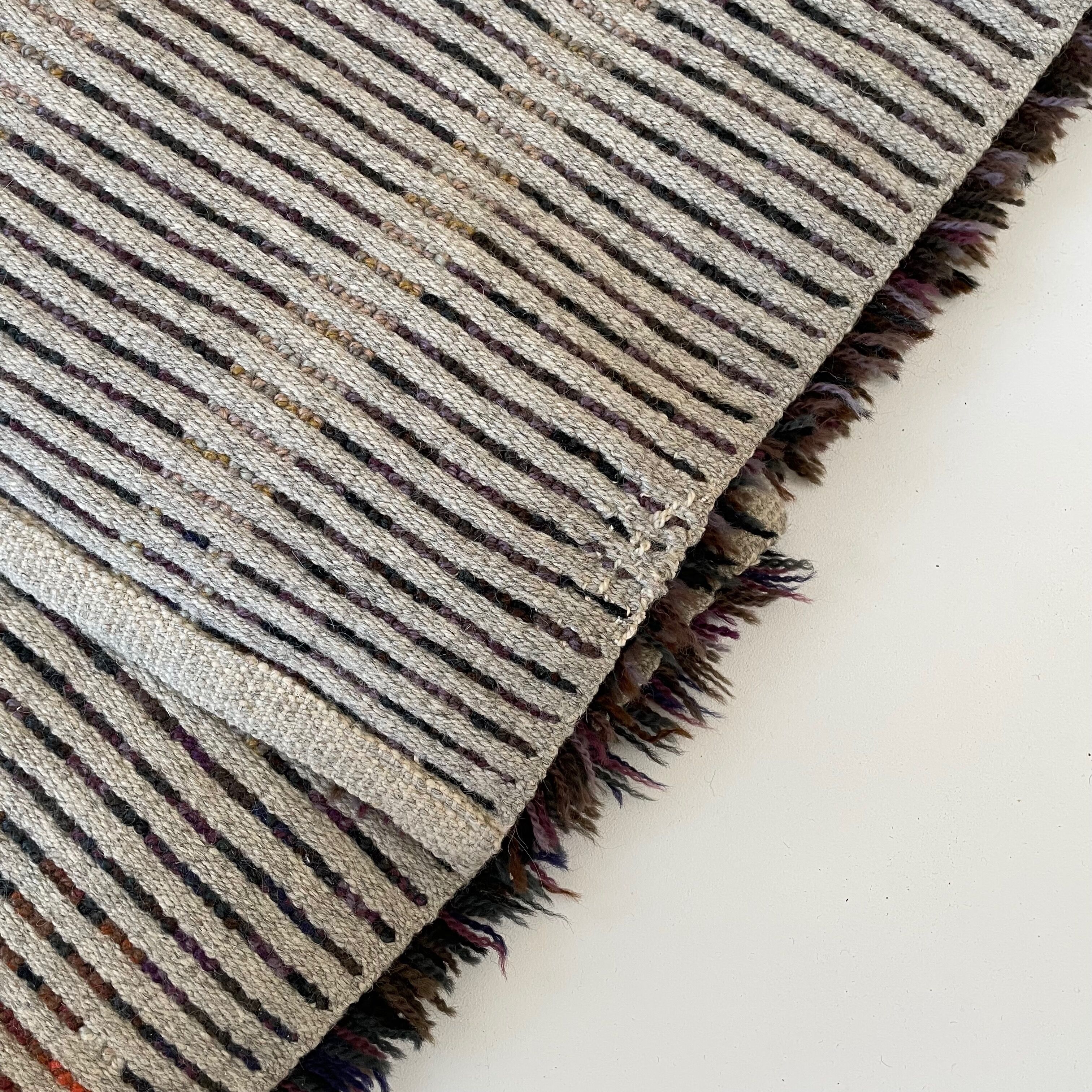 Original Abstract Scandinavian High Pile Abstract Rya Rug Carpet, Finland, 1960s