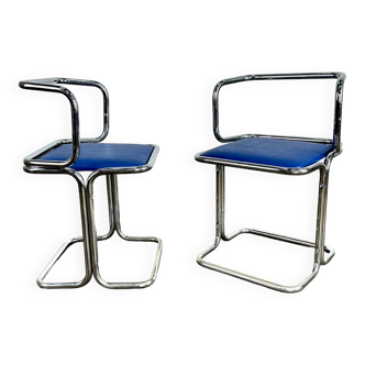 Vintage design tube frame dining chairs