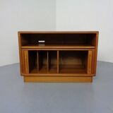 Small Teak Tambour Media Sideboard from Dyrlund, 1970s