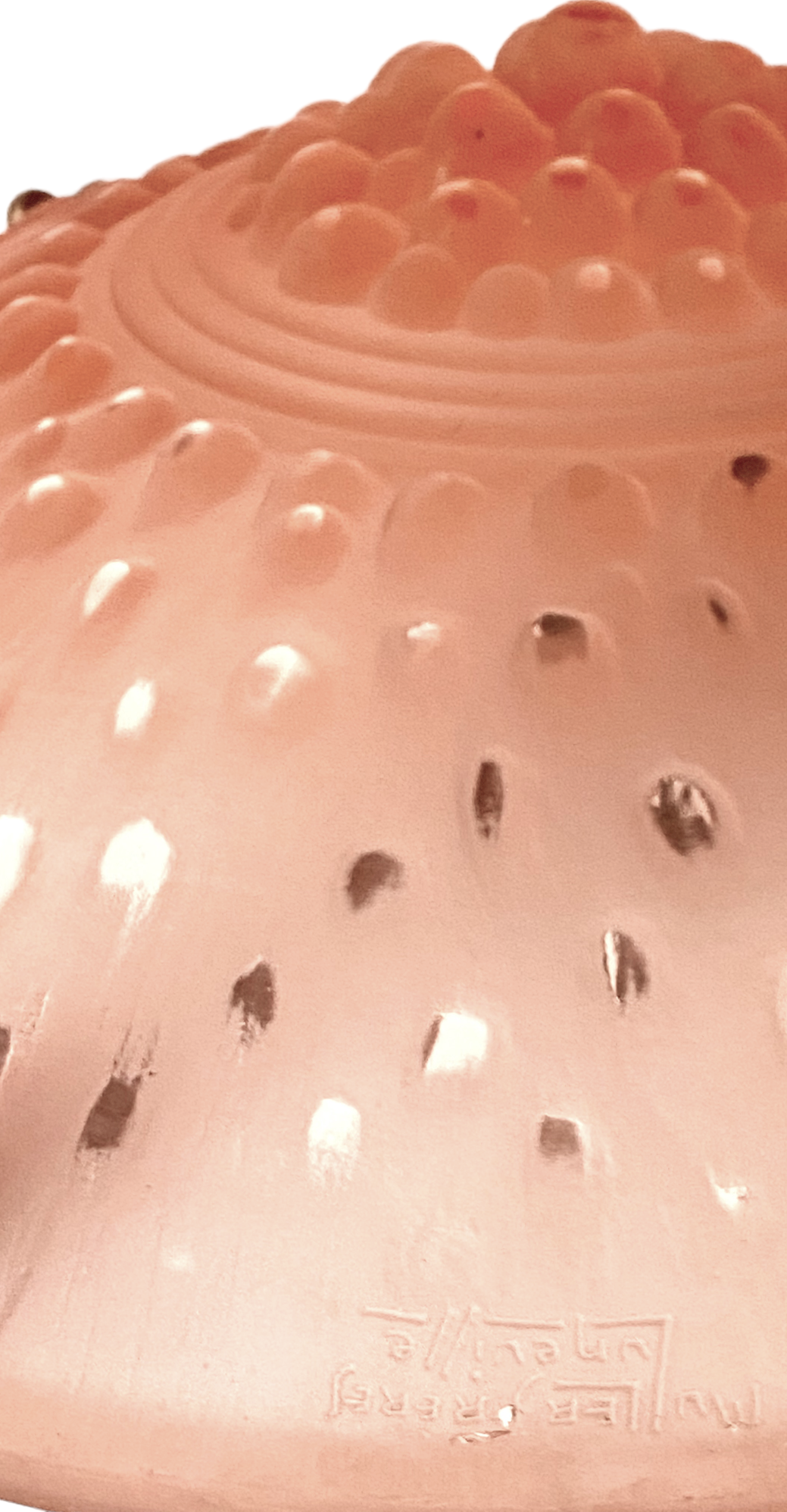 Monumental art deco pink table lamp, Muller frères Luneville, France, ca 1920s