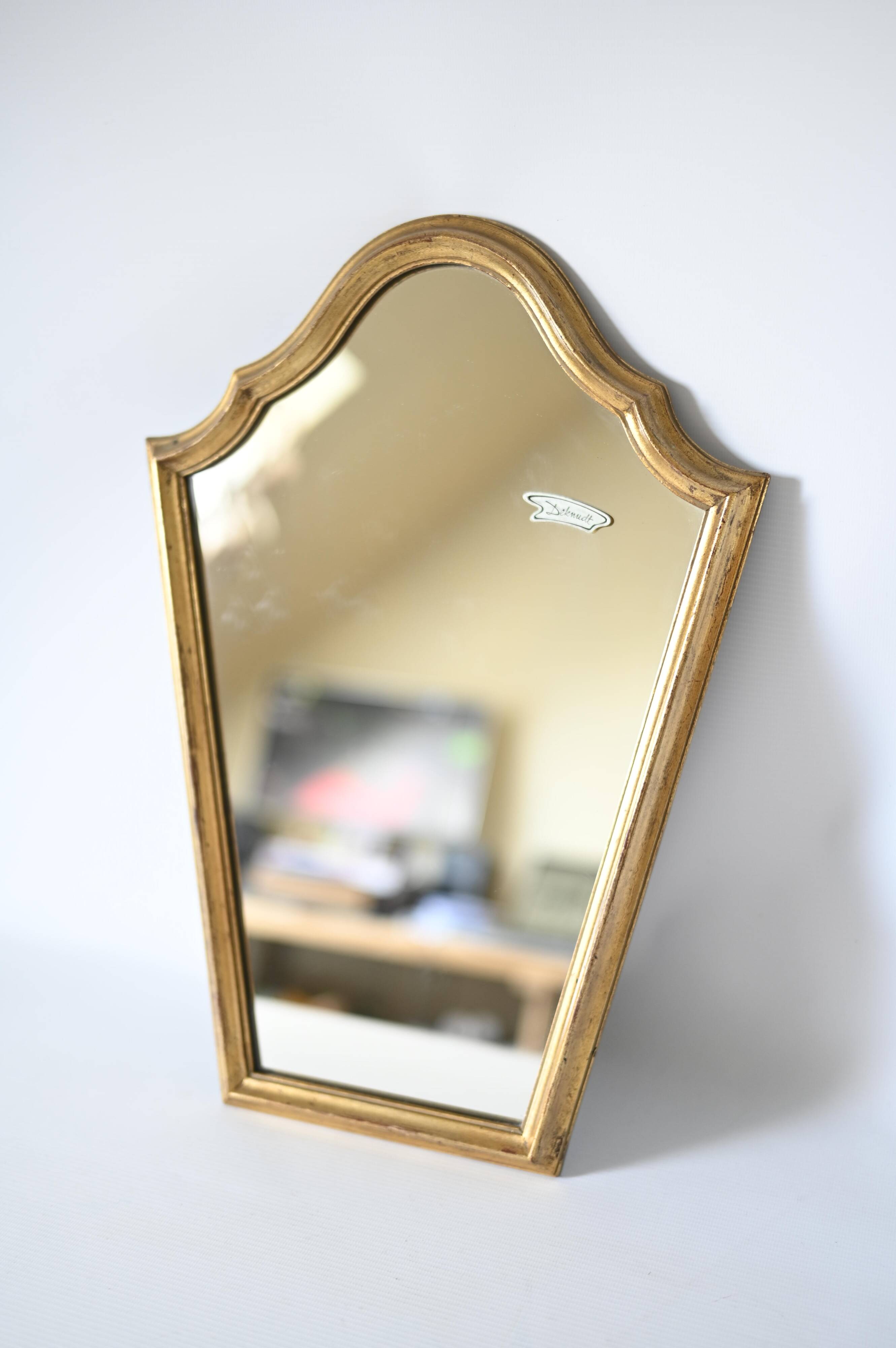 Vintage Deknudt mirror in gilded wood 45cm - labeled