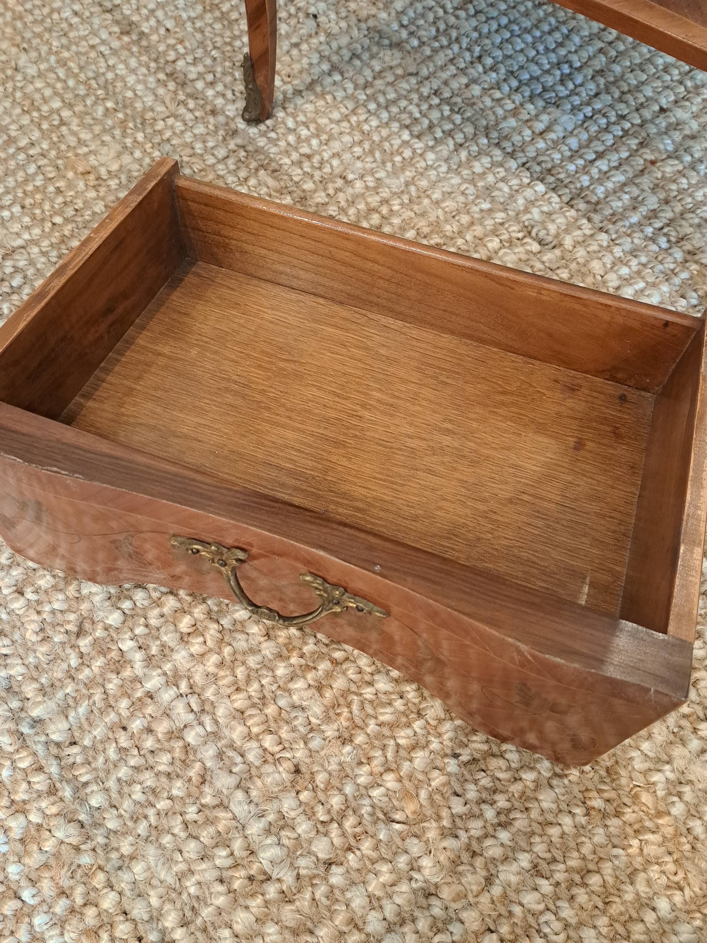 Pair of marquetry tables