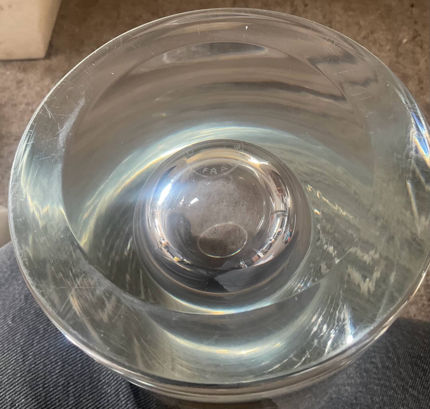 Large crystal cylinder vase - France