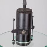 Vintage pendant lamp 80s metal and glass minimalist italian design