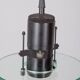 Vintage pendant lamp 80s metal and glass minimalist italian design