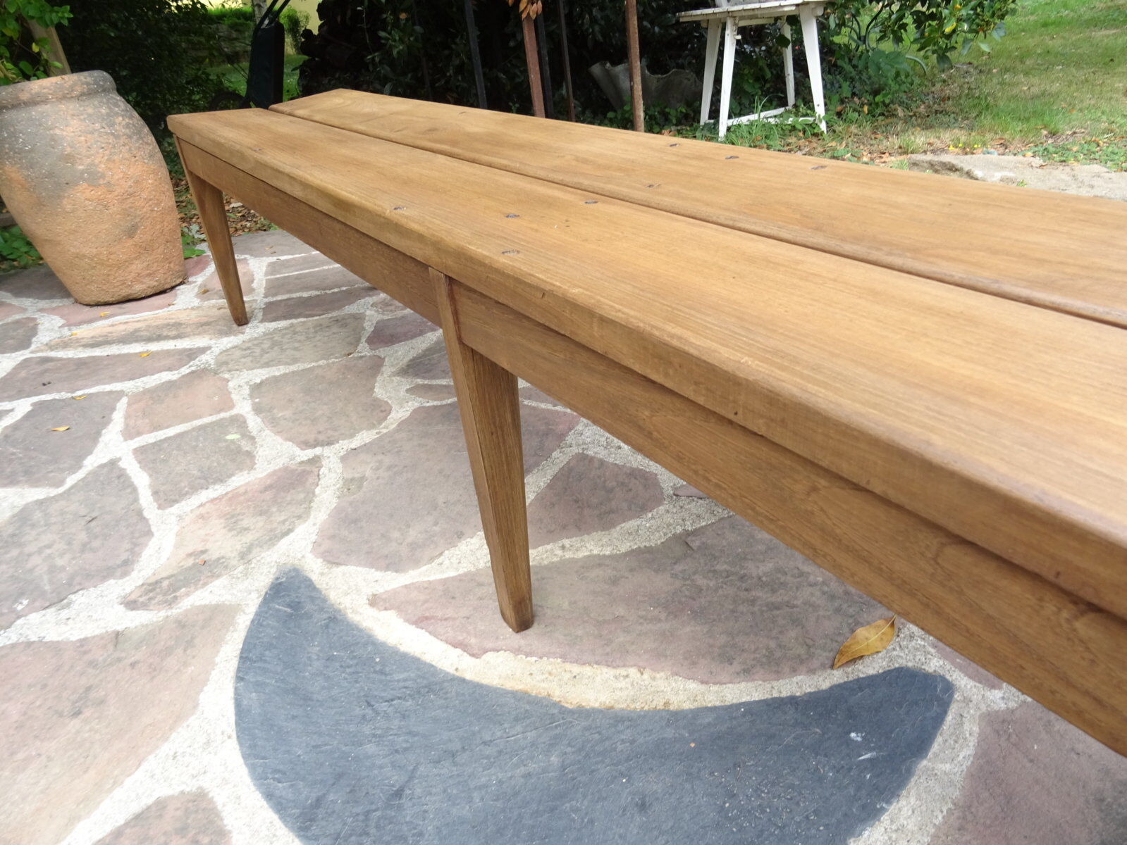 Oak cloakroom bench 247 cm