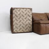 Vintage brown leather modular sofa from Laauser, set of 7