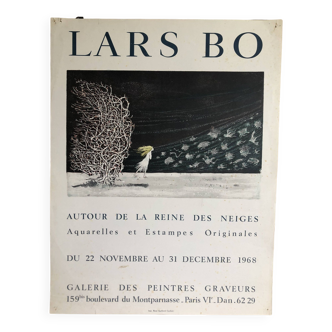 Affiche Lars Bo Autour de la reinr des neiges Galerie des peintres graveurs 1968 Paris