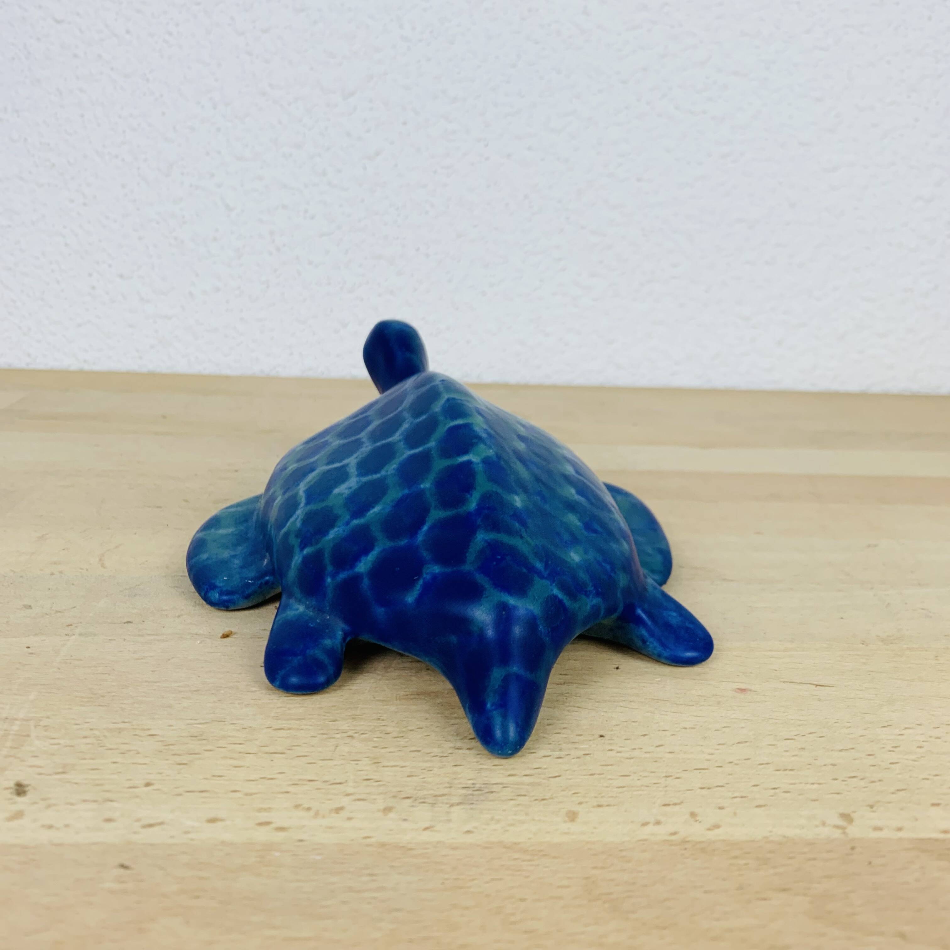 Blue ceramic turtle