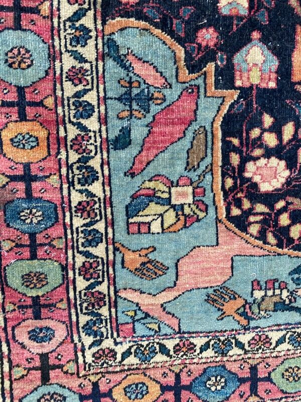 Ancient Persian carpet yazd 126x196 cm