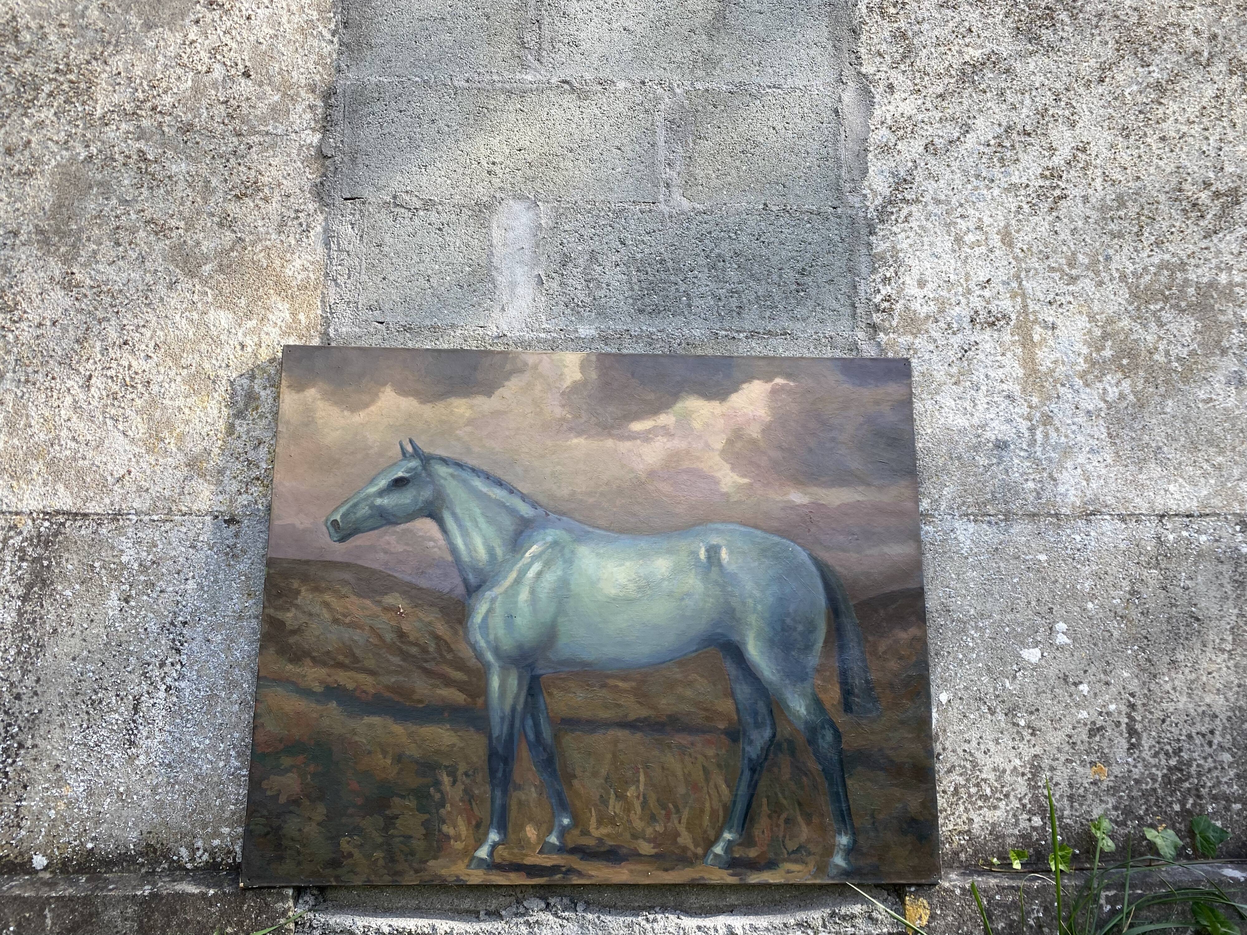 Painting of a naïve style horse