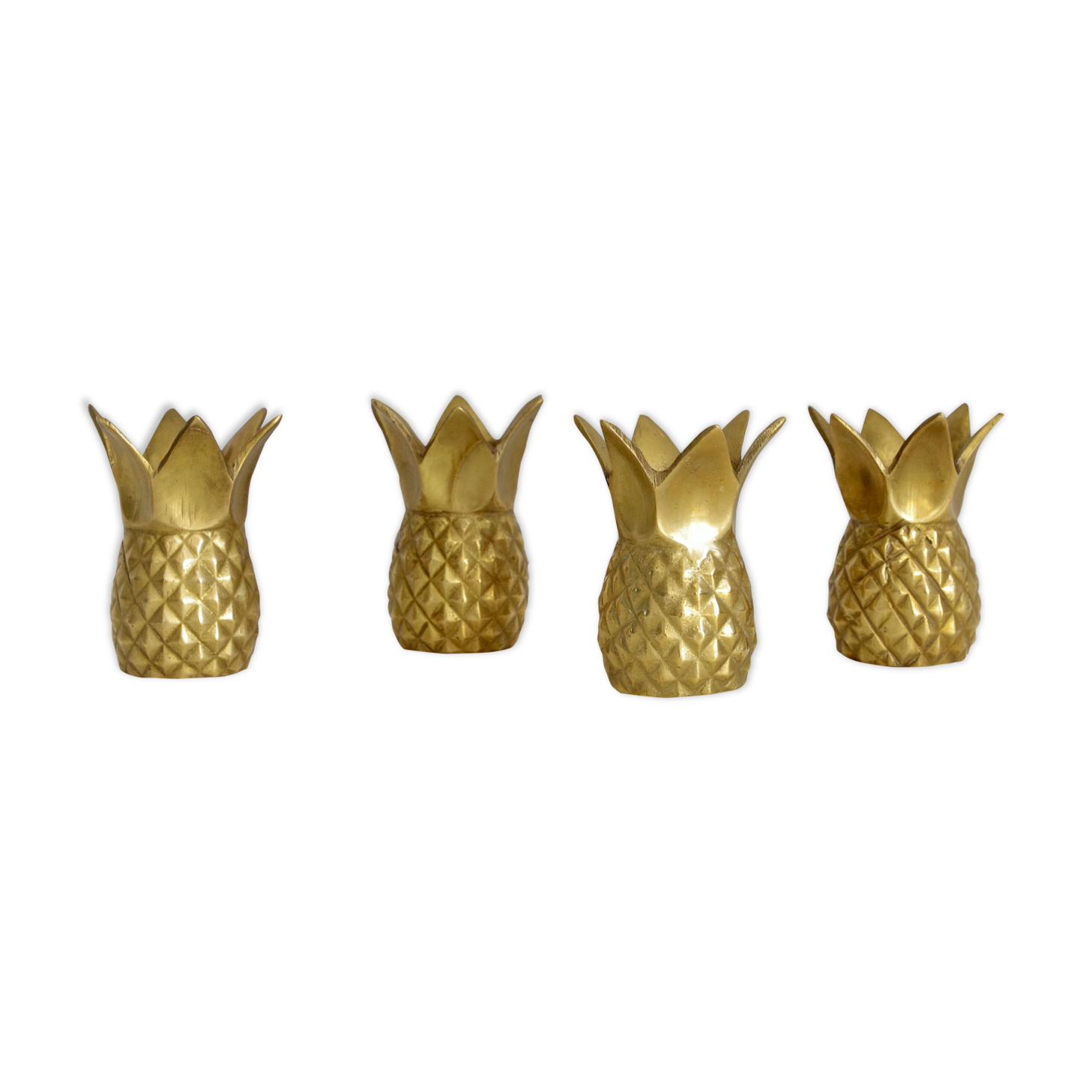 Pineapple brass candlesticks