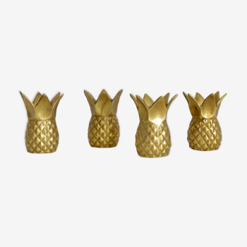 Pineapple brass candlesticks