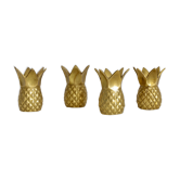 Pineapple brass candlesticks