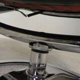 Leolux armchair, swivel chair with white leather upholstery, 1960s