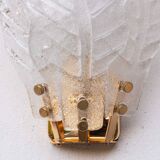 Set of 4 Florence, elegant Murano wall light transparent leaves, 1970