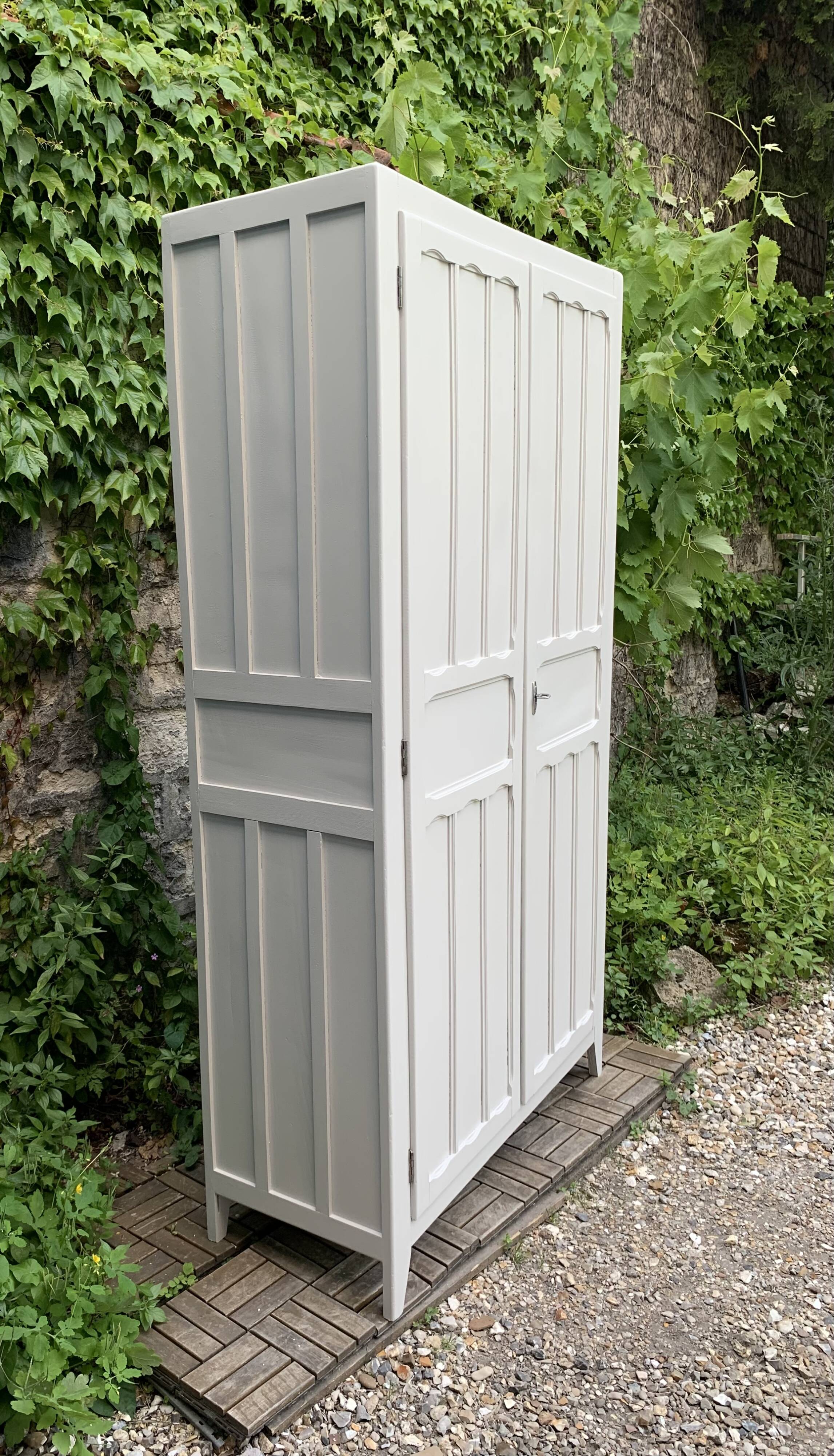 Antique Parisian paneled wardrobe, 1940