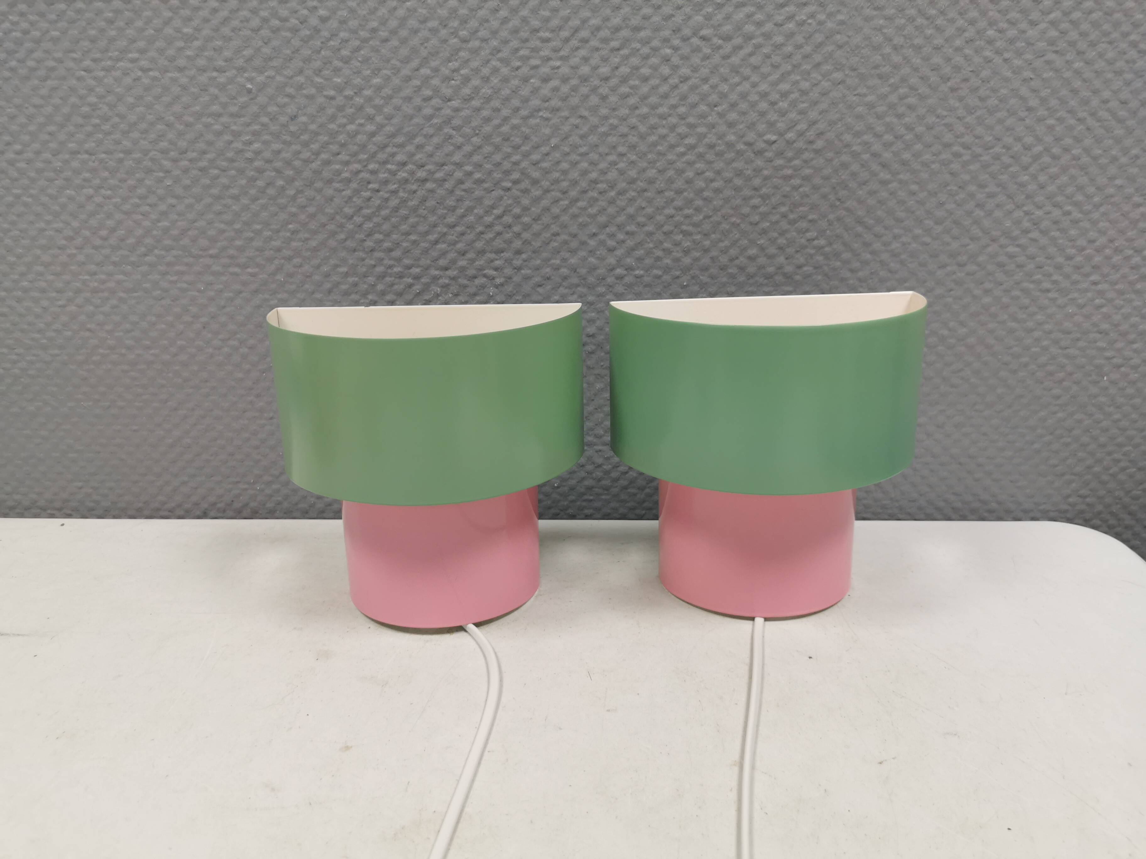 A set of refurbished retro wall lamps from IKEA from the 1980s-90s.