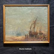 Paire de tableaux impressionnistes Huile sur toile Marine hollandaise