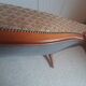 2-seater Louis XV style sofa - arched legs - Art Deco patterned velvet fabric - Beige