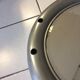Vintage bright round bathroom mirror in metal