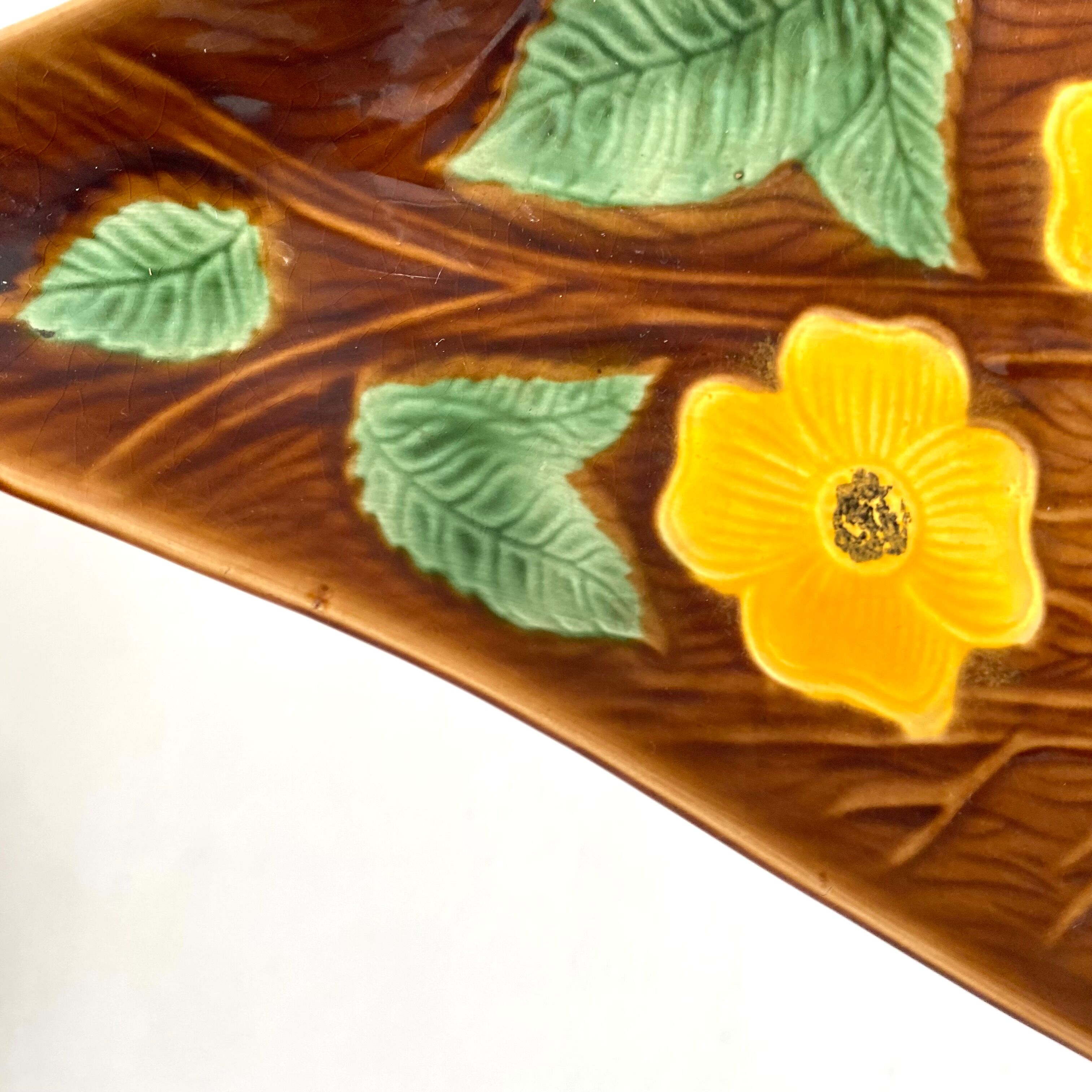 Vintage floral dish, Sarreguemines fruit bowl