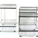 3 Seventies aluminium glass nesting tables