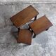 Set of three brutalist nesting tables, 1970s.