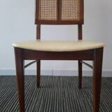 Suite of 6 vintage skai chairs and 60s canned backrest