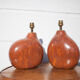 Paire de lampes terre cuite émaillé
