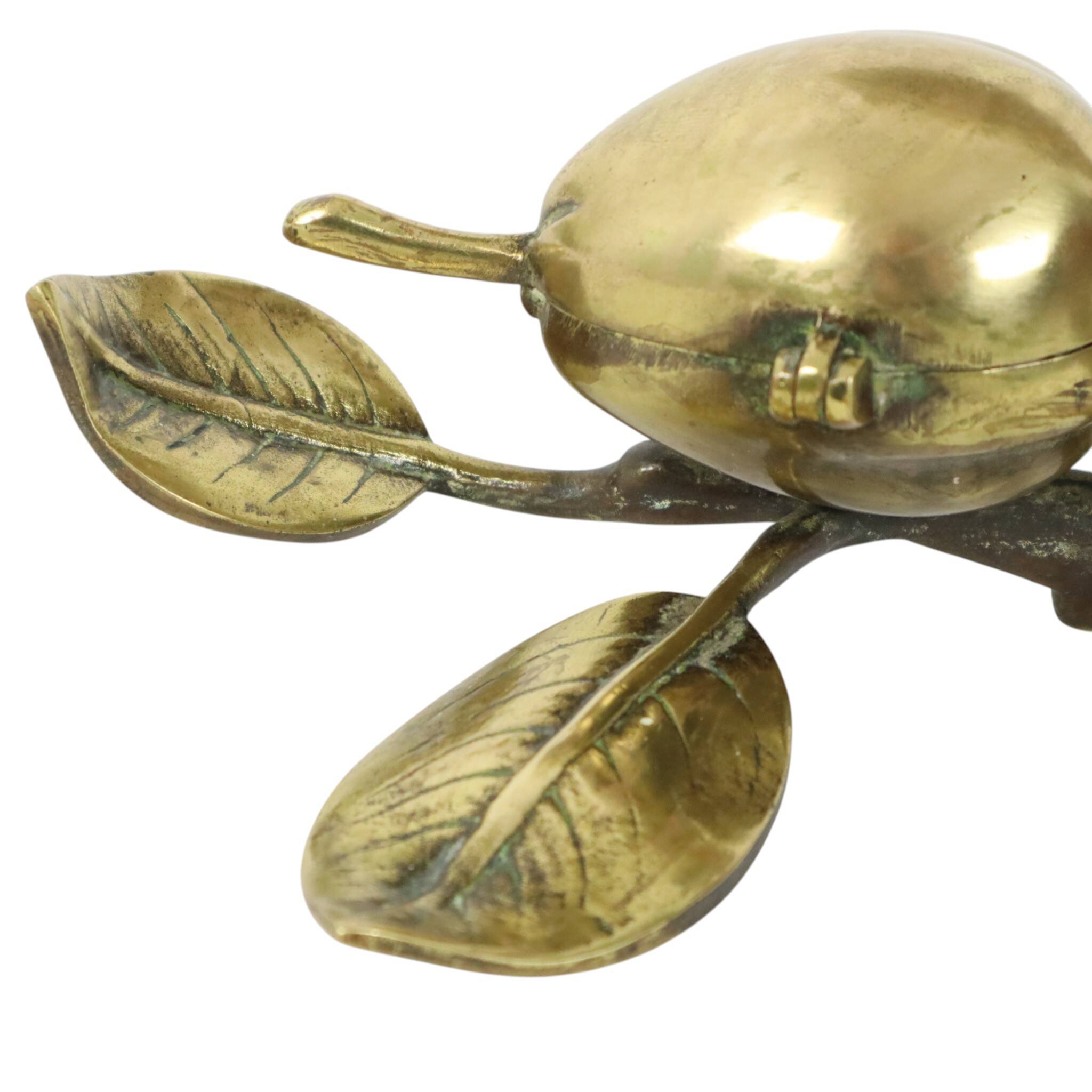 French Art Nouveau Jewelry Box Ashtray Bronze Pear 1920s