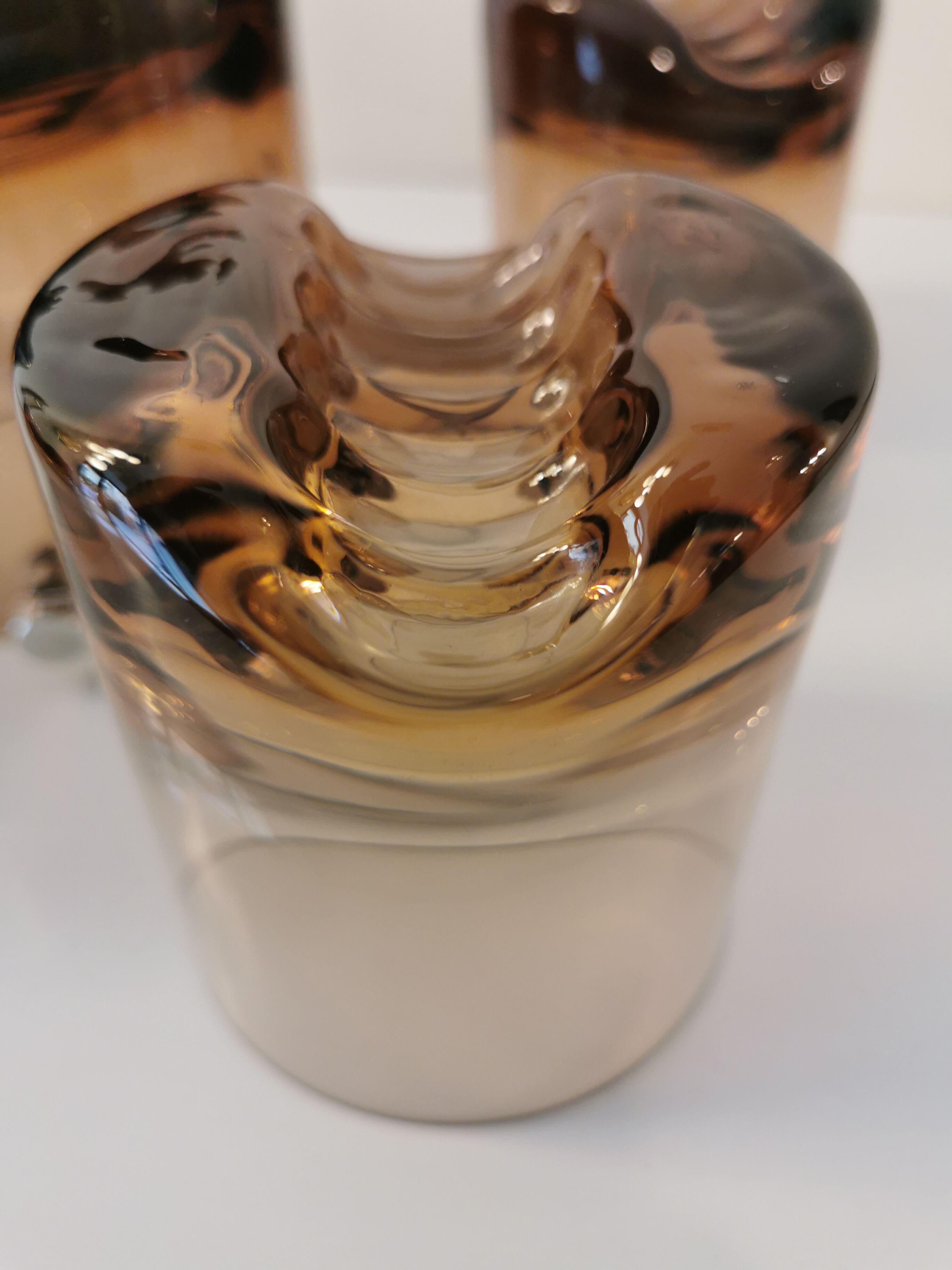 Vintage whisky service in 70s blown glass