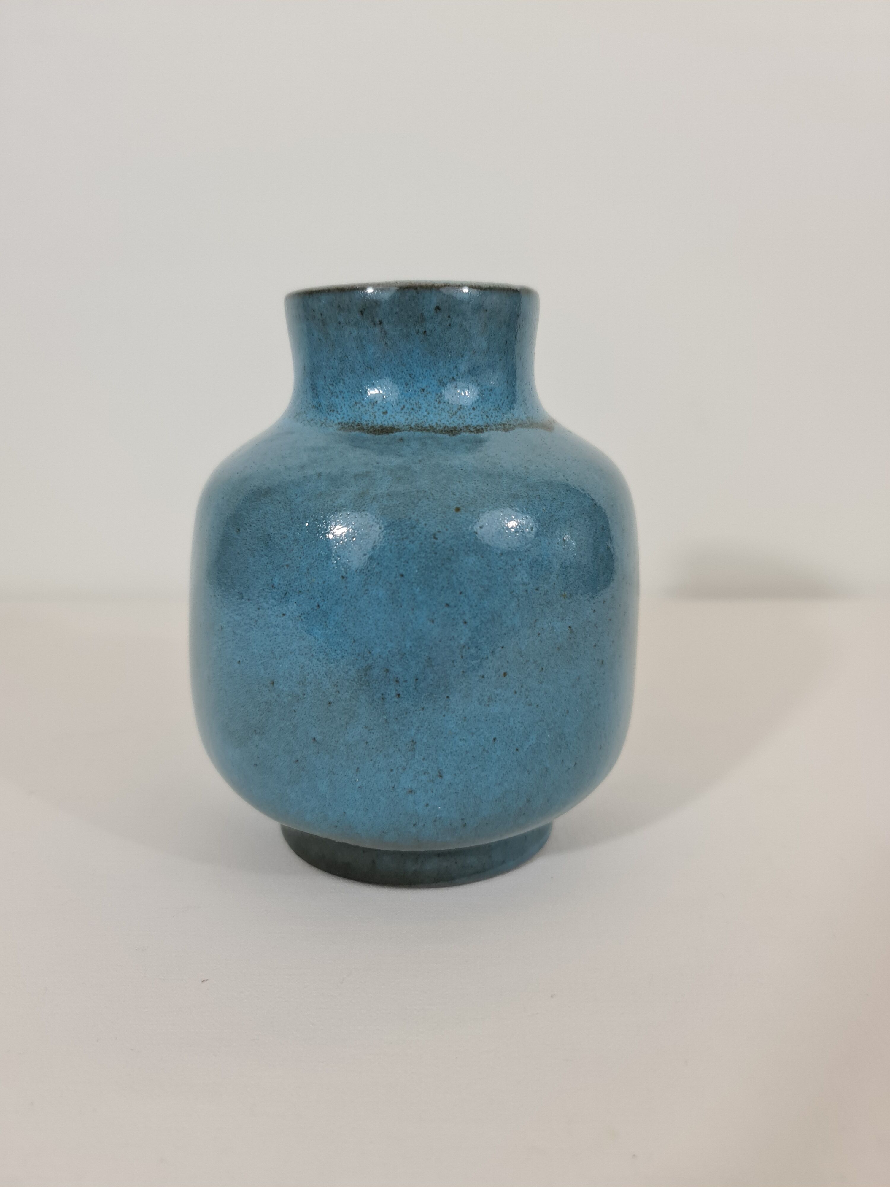 Blue enamelled vase by Jacques and Dani Ruelland 1960