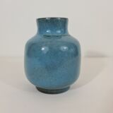 Vase émaillée Bleu de Jacques et Dani Ruelland 1960s