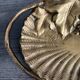 Superb antique brass tray with Art Nouveau grapes.