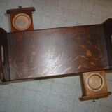 Magazine rack with ashtrays, wooden end table