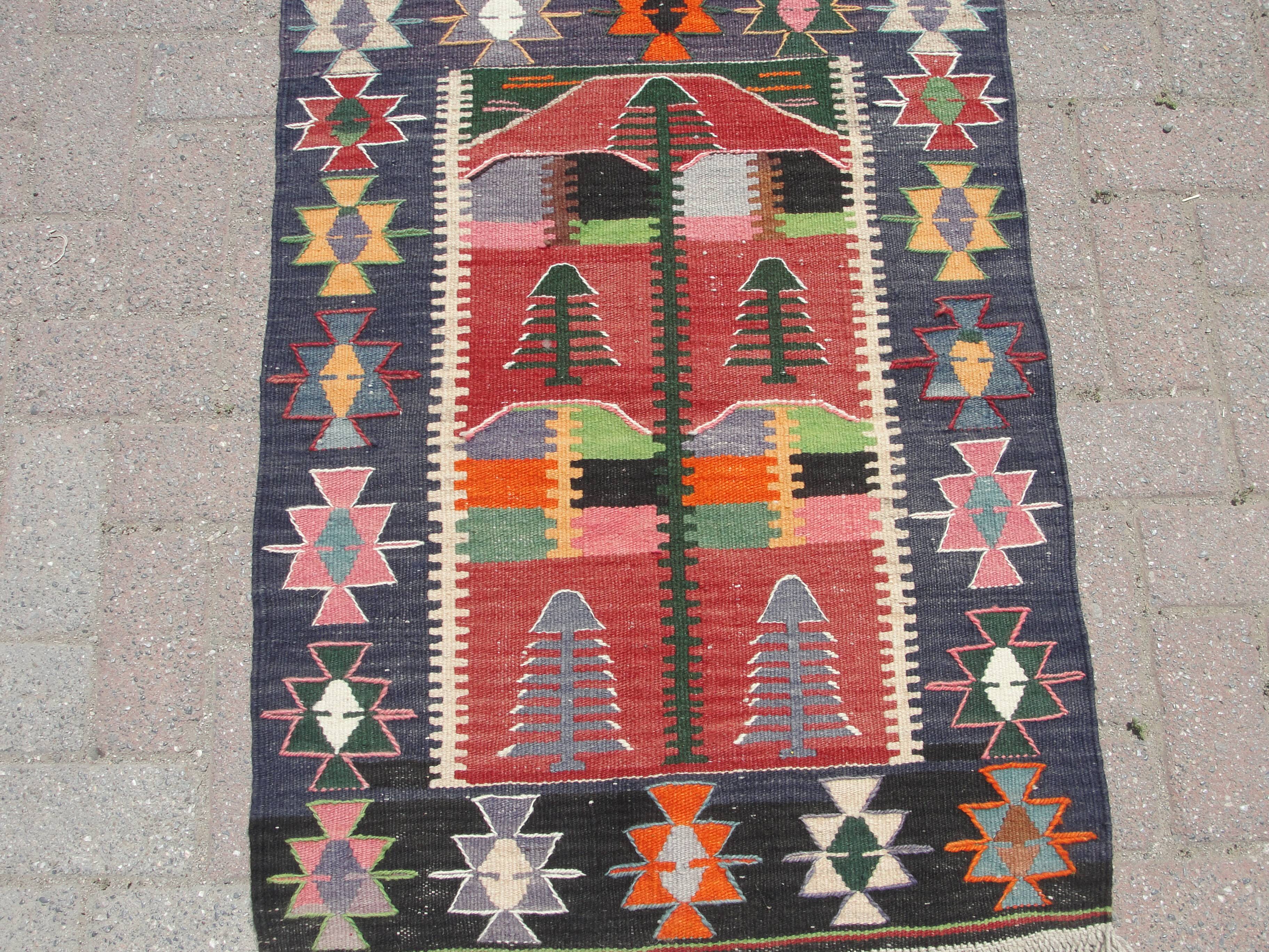 Handmade small kilim rug