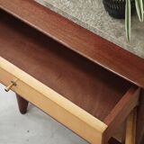 Vintage teak and marble bedside table 1960