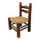 Vintage Charles Dudouyt Brutalist Low Chair in Wood and Straw