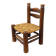 Vintage Charles Dudouyt Brutalist Low Chair in Wood and Straw