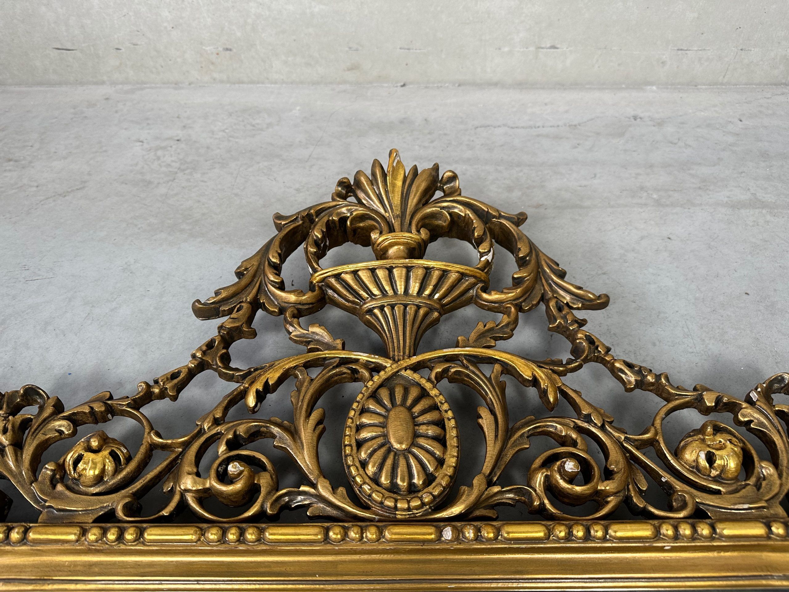 Large gilded mantel mirror – wood