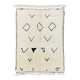Tapis berbere blanc et noir moderne beni ouarain 200x300 cm