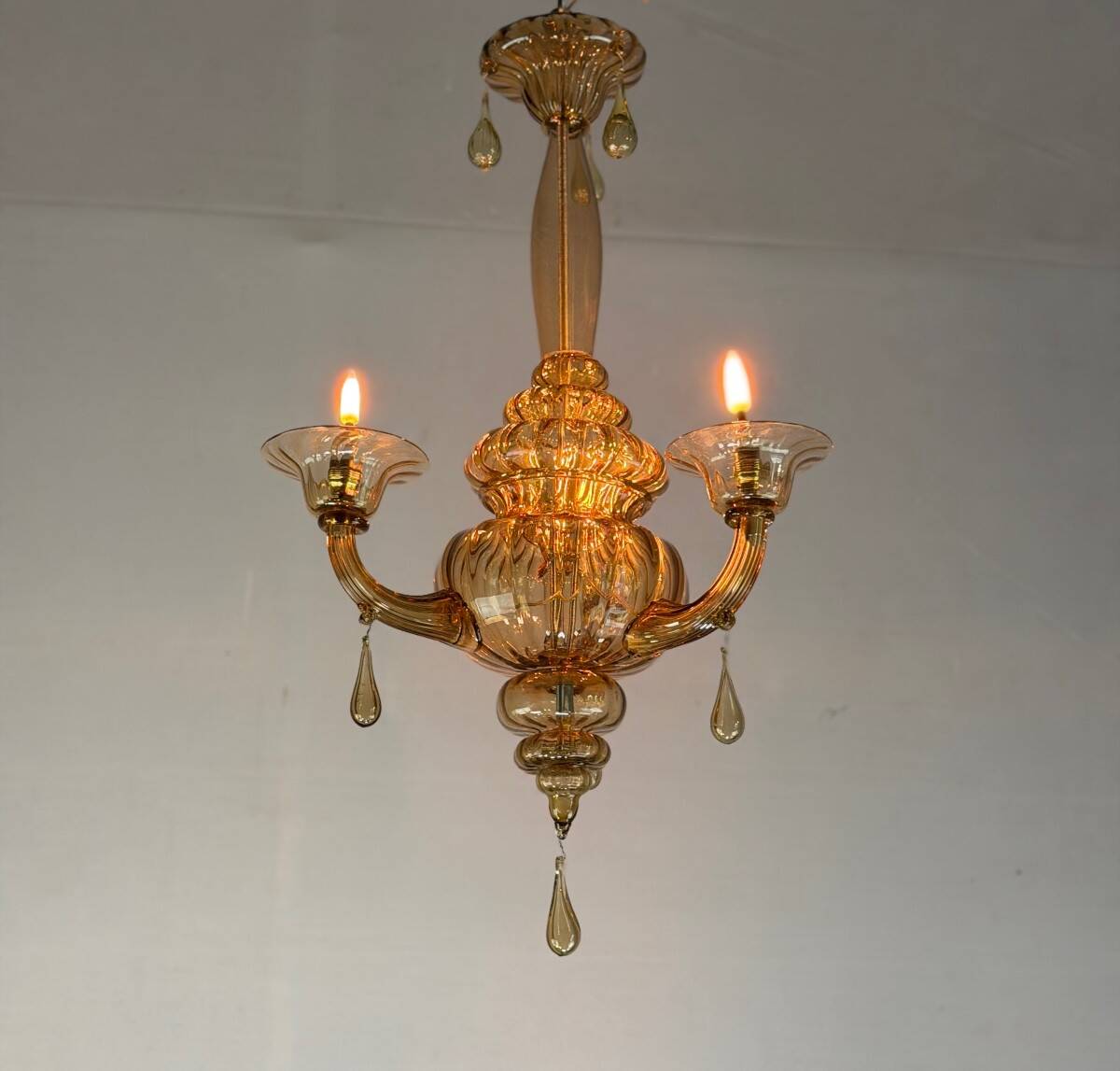 Venetian lantern in gilded Murano glass, circa 1900