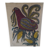 Wool tapestry signed Hector Herrera, Chile 1970