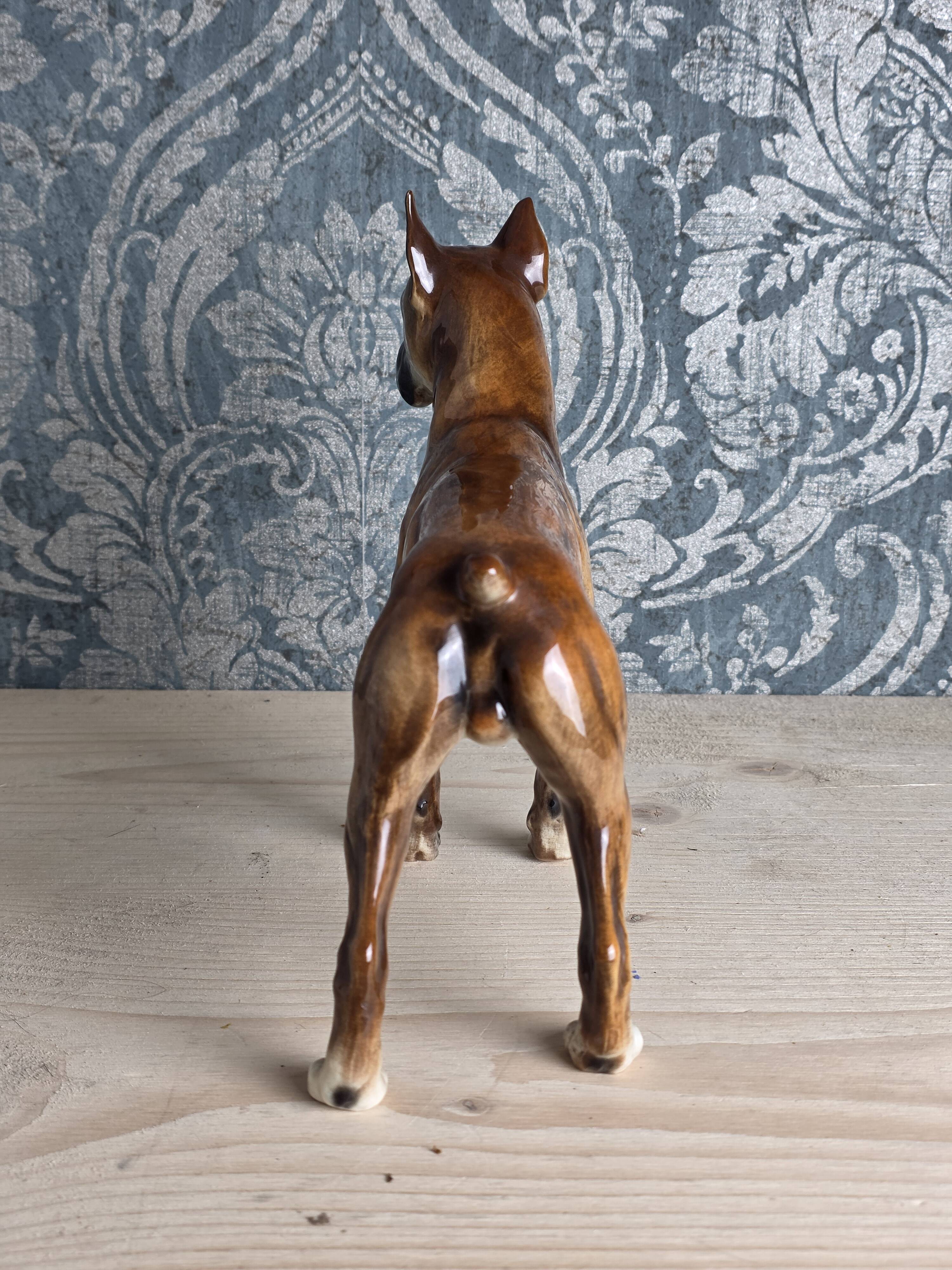 Chien Boxer en porcelaine, Goebel, Allemagne, 1973