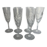 6 Saint Louis crystal champagne flutes